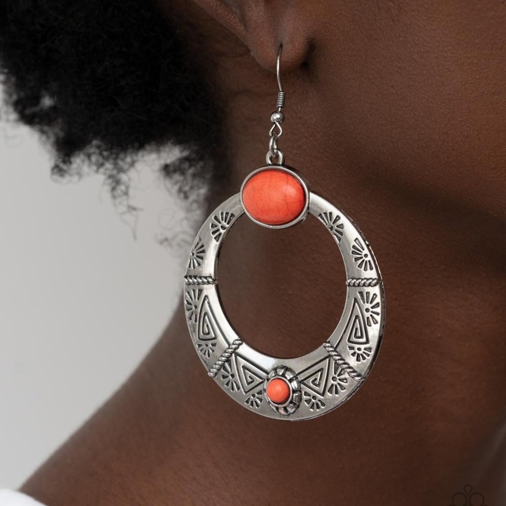 Garden Glyphs - Orange Earrings - Picture 2 of 2